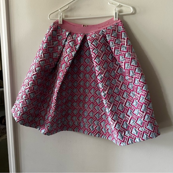 Mimisol pink and blue quilted box pleat skirt (V4) - Picture 5 of 6